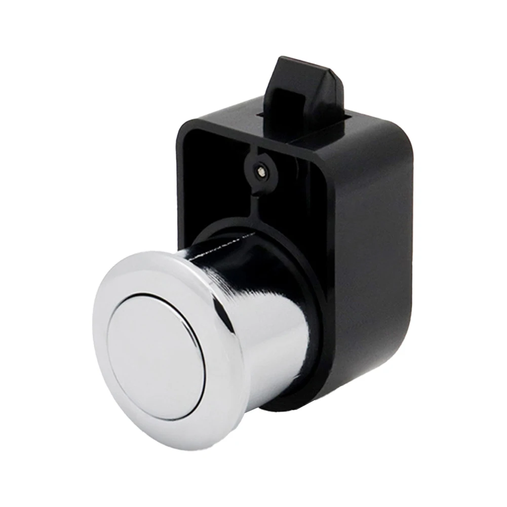 Cabinet Lock Push Button Lock ABS Base Alloy Pull Handle Corrosion-resistant Plastic Materials Reliable Lock Sturdy Construction