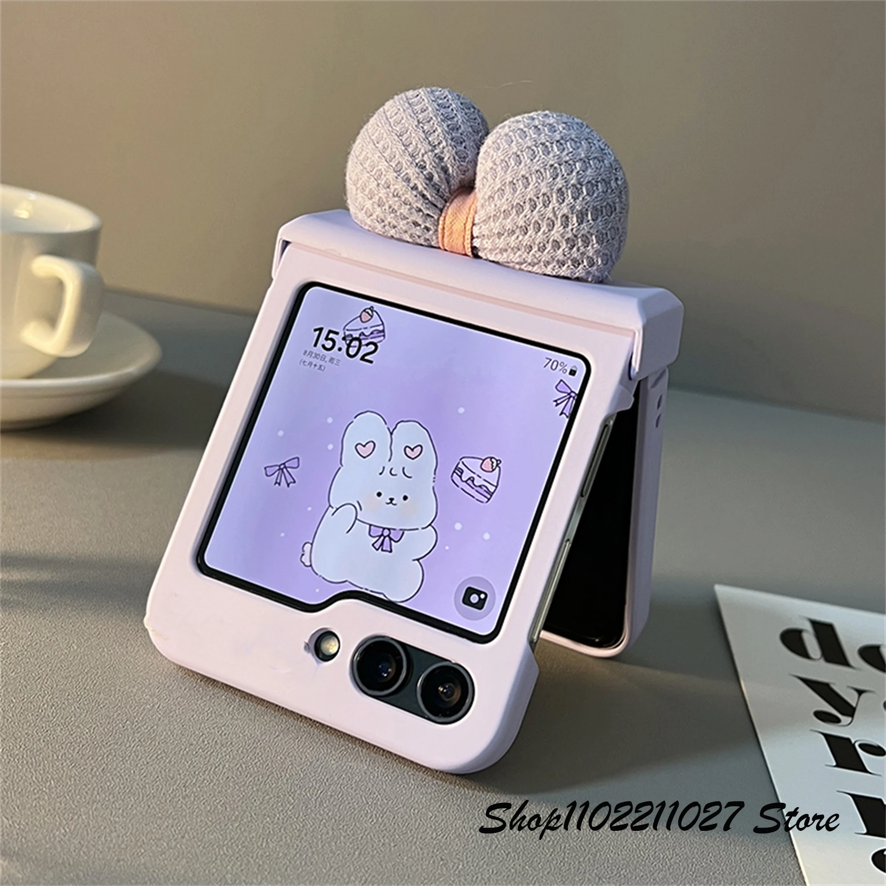 Charming Korean Candy Color 3D Bowknot Case - Portable Solid Color Cover