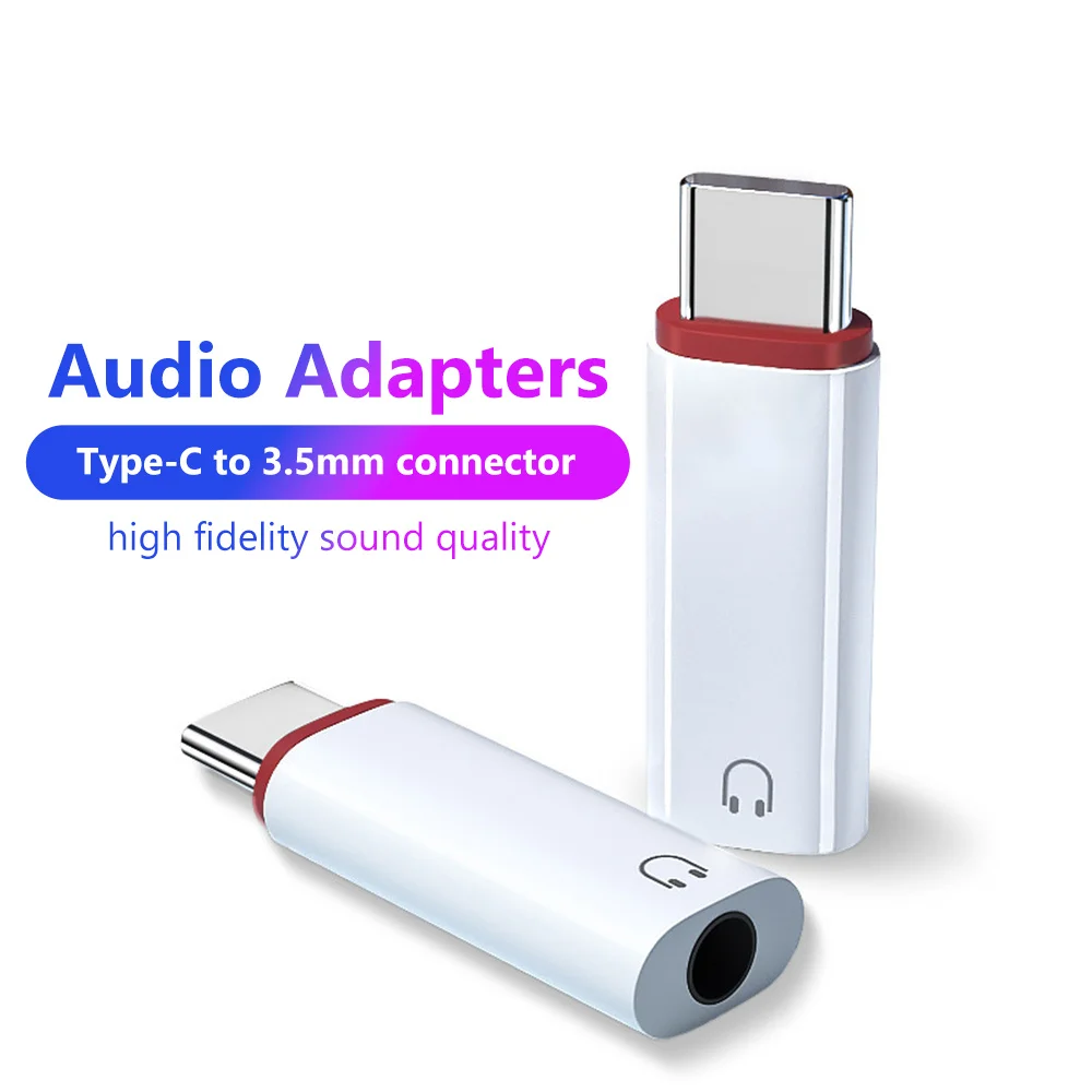 1pcs/2pcs USB C To 3.5mm Jack Earphone Adapter USB C Audio Converter for iPhone 15 Samsung Type-C To 3.5mm Headphone Connector