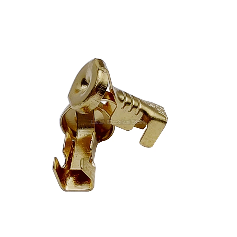 100Pcs Auto Brass Wire Harness Connector Crimp Terminal Fuse Holder Button Contact DJ9007A Gold 5x20mm 6X30mm