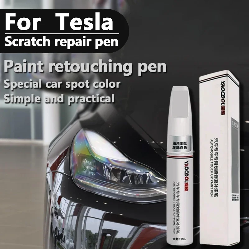 SuitableforTeslapaintscratchrepairpearlwhitesilverclearpaint