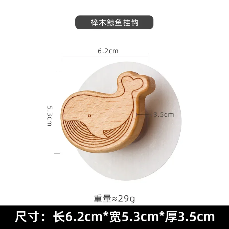 Nordic Wood Clothes Hanger Wall Mounted Coat Hook Decorative Key Holder Hat Scarf Handbag Storage Hanger Bathroom Rack Hook 6