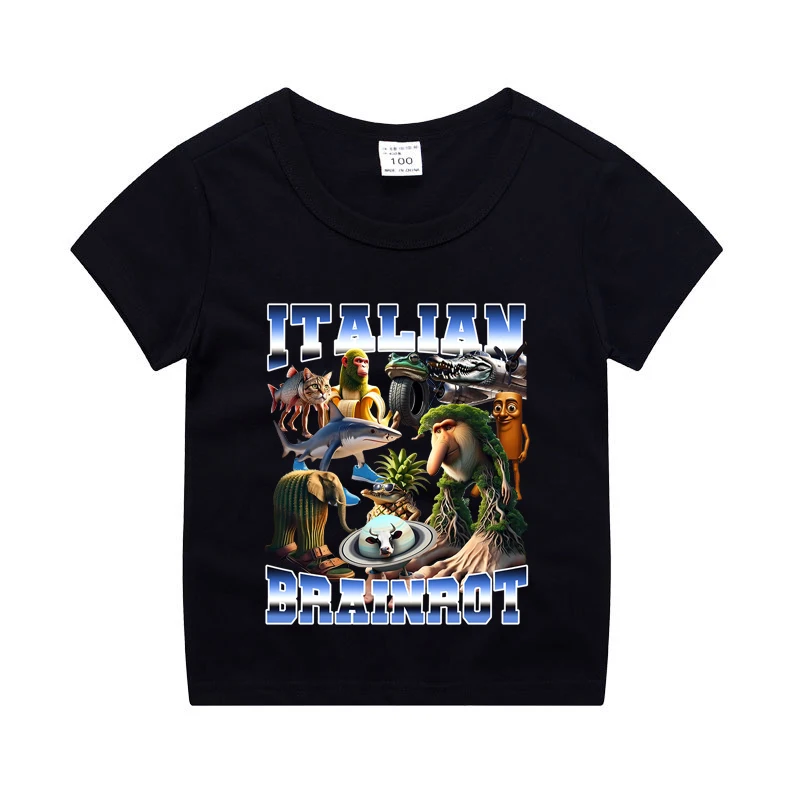 YuanDiann Kinder Pullover Italian Brainrot - 100% Baumwolle | Tralalero Tralala Design - Für Jungen & Mädchen