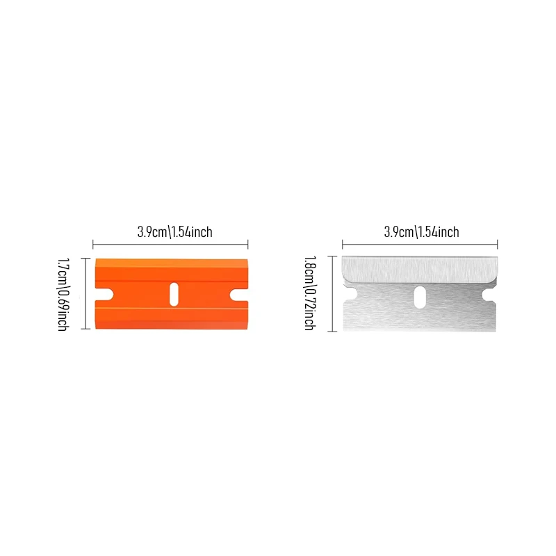 100 Pcs 면도기 스크레이퍼 블레이드 자동차 스티커 리무버 데칼 창 유리 클린 스크레이퍼 접착제 리무버에 대 한 플라스틱 스크레이퍼 교체