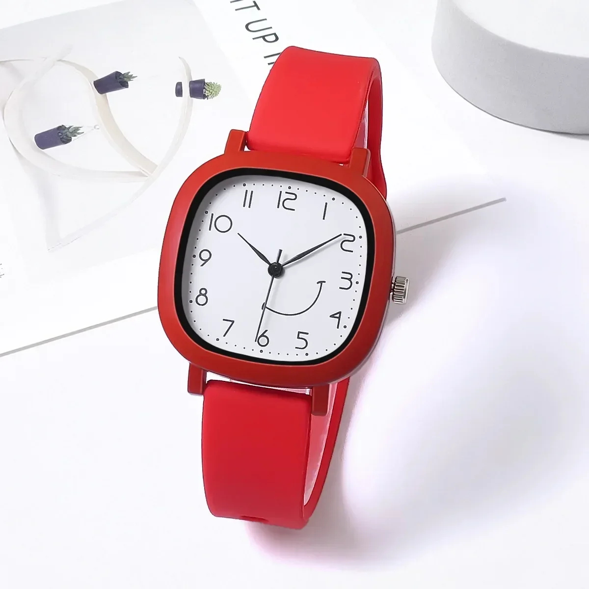

New Jelly Colored Silicone Strap Student Sports Watch Smile Dial Simple Brand Women Quartz Watches Wristwatches Dropshipping