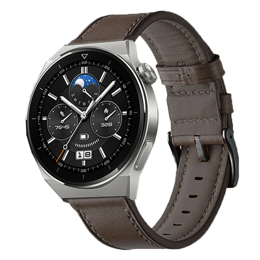 Premium 22mm Leather Watch Band Bracelet - Elegant Strap Wristband