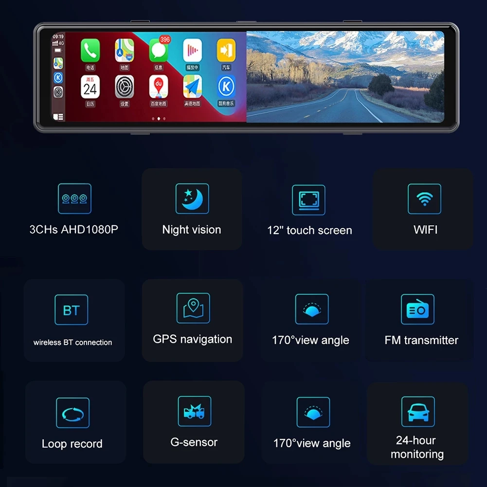     G-  ,   ڽ, 3 ī޶, AHD1080P ̷ DVR, 12 ġ ġ ũ