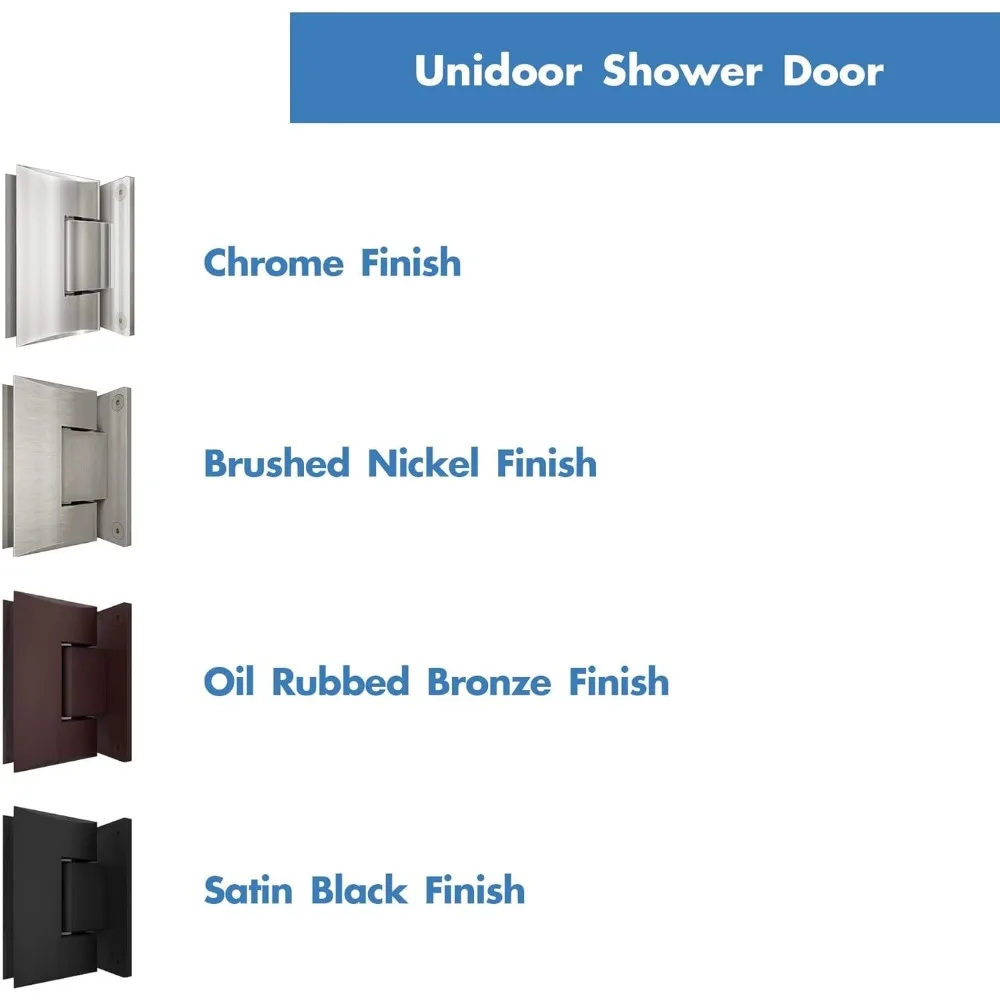 33-34 in. W x 72 in. H Frameless Hinged Shower Door in Brushed Nickel Shower Doors 4
