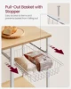 VASAGLE Baker's Rack, Microwave Stand, Kitchen Storage Rack with Wire Basket, 6 Hooks, and Shelves, for Spices, Pots 4
