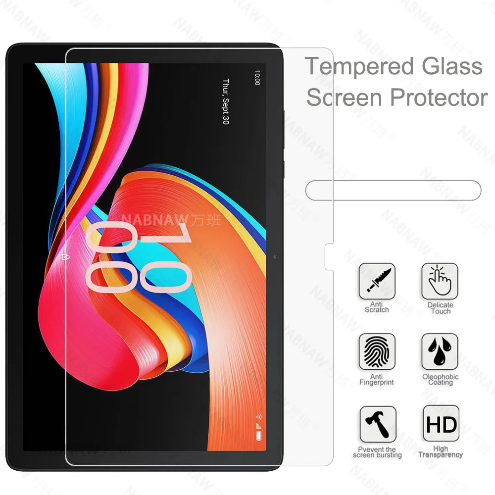 2 Pieces HD Scratch Proof Tempered Glass Screen Protector For TCL Tab 10L Gen 2 10.1-inch Tablet Protective Film