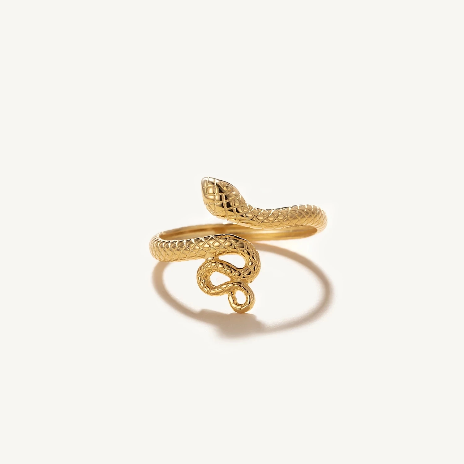 Aide Presale Solid Gold Jewelry 9K 10K 14K 18K 24K Gold Cool Twisted Snake Adjustable Rings