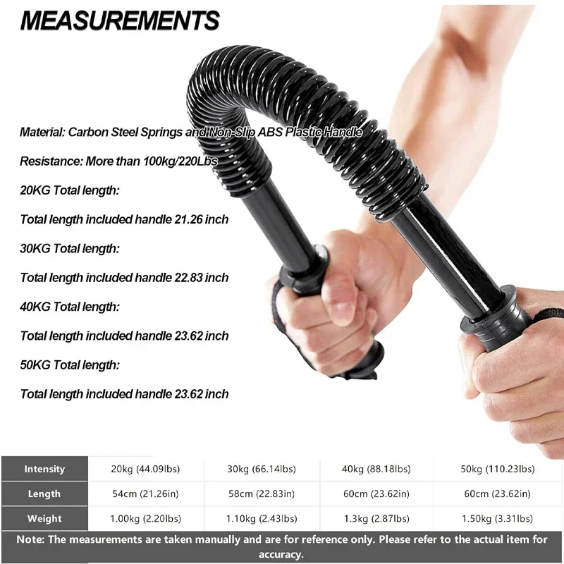 Power Twister Bar Arm Strength Trainer Fitness Spring Stick for Arm Upper Body Strength Training 20KG/40KG