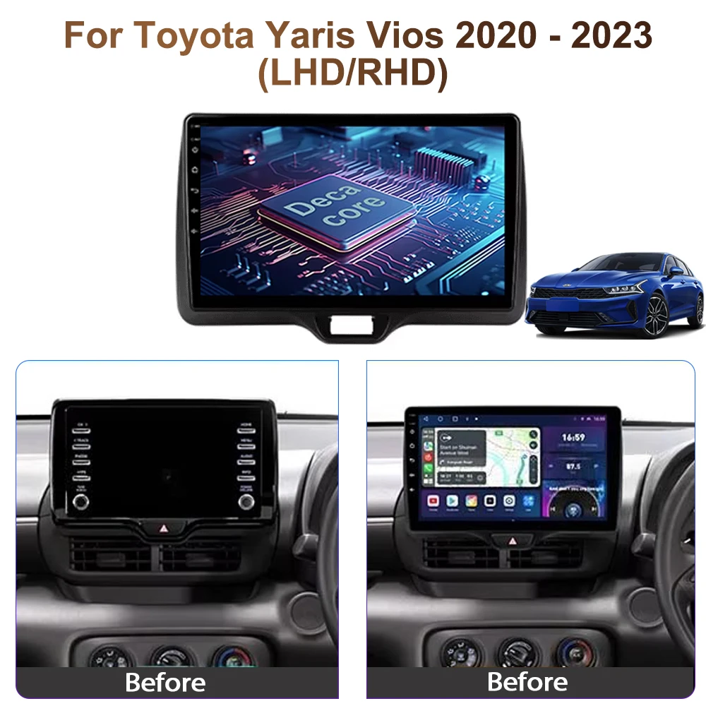 Car Radio For Toyota Yaris GR Cross XP210 2020 - 2023 Carplay