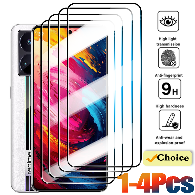 1-4PCS Full Protective Glass For Realme C2 C3 C20 C30S C11 C12 C25Y C67 Tempered Screen Protector on Realme GT Neo 2 3 5 6 Film