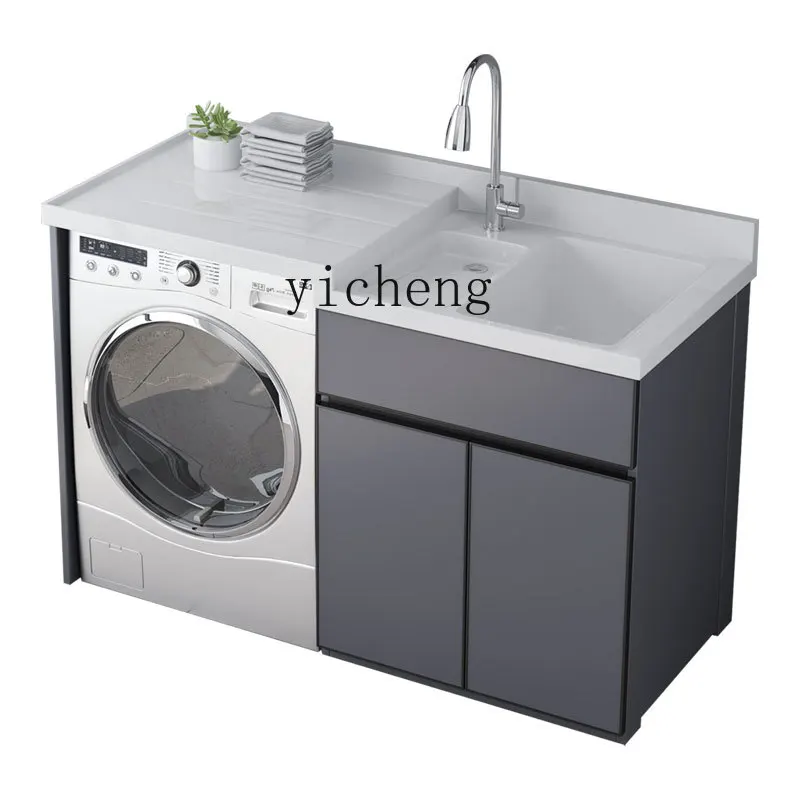Xl Lavatrice Armadio All-In-One Con Lavabo Vasca Lavanderia Tavolo Lavanderia Lavello Taglio Ad Angolo Piscina