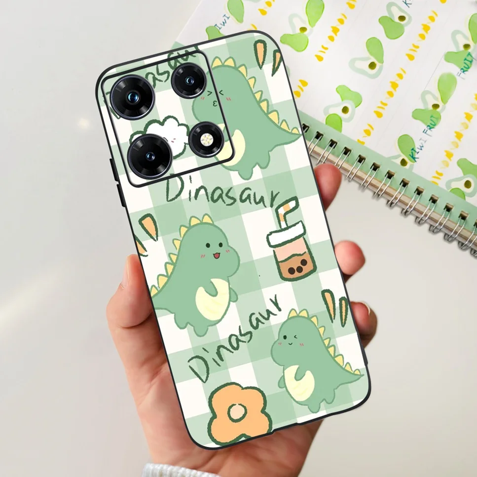 Black Silicone Cute Cat & Flower Design Soft TPU Back Cover Case