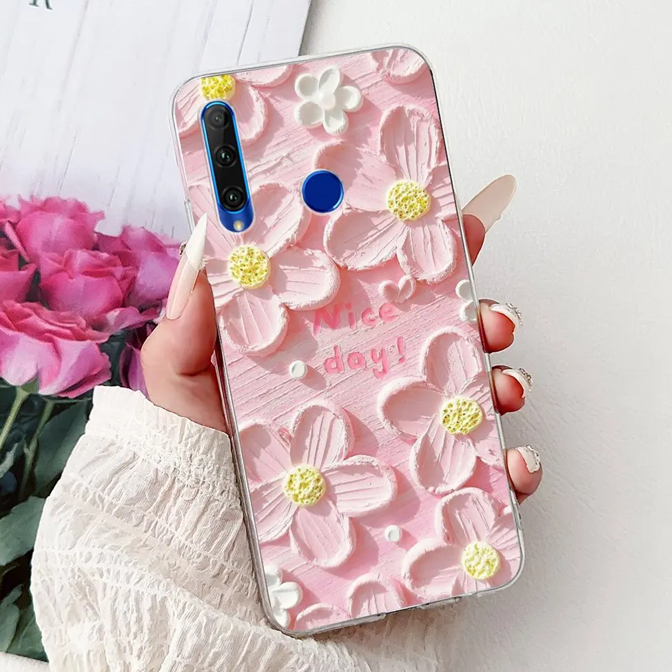 Cute Cartoon Cat Luxury Fashion Flowers Soft TPU Bumper Cover