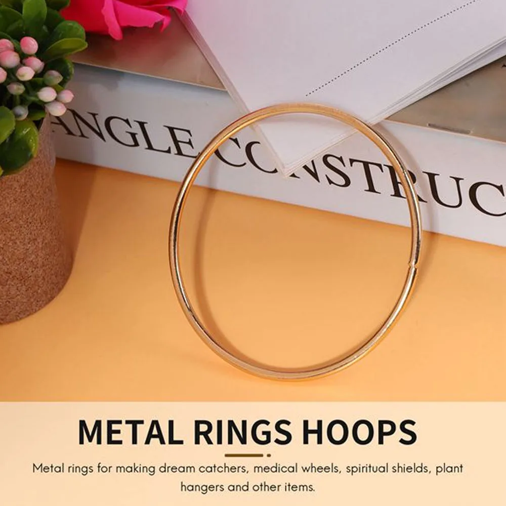 10 Pack Gold Dream Catcher Metal Rings Hoops for Crafts Macrame Ring for Dreamcatchers and Crafts 3 Inch 6