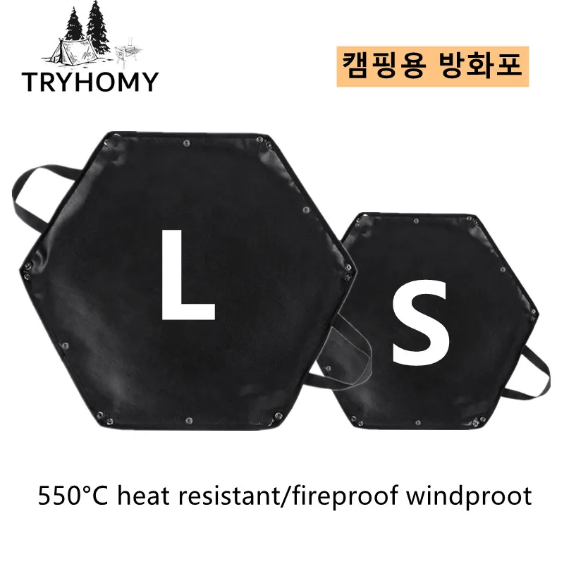 캠핑 스토브 내화 매트, 550 ℃ 난연 절연 패드, 장작 보관 가방, 실리콘 코팅 화상 방지 파이어 피트 매트