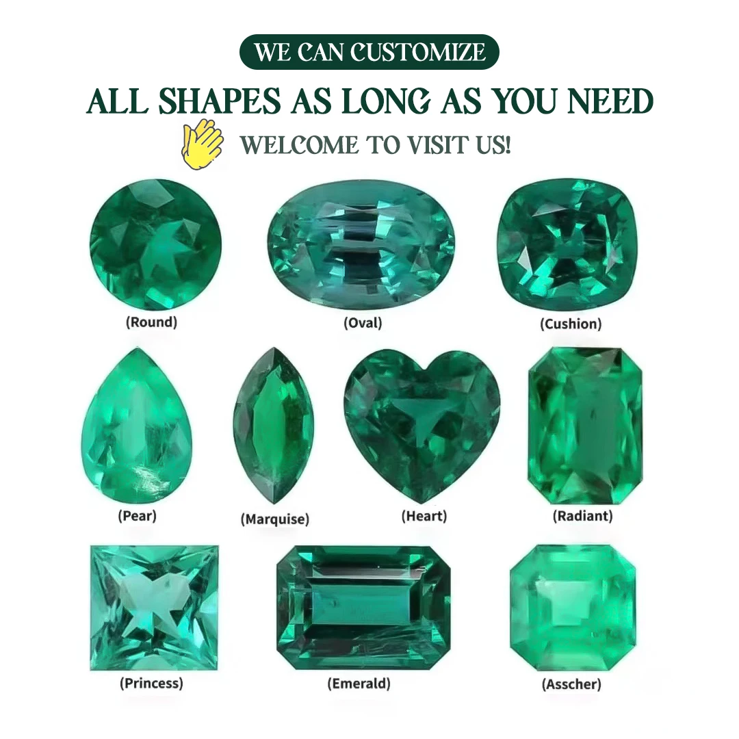 YinZheng Hydrothermal Colombia Emerald Asscher Shape Emerald Lab Grown With Selectable Certificate Lab Grown