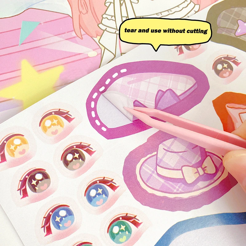 Educational Coloring Book for Kids with Stickers Girls Princess Dressing Up Drawing Set DIY Painting Books Art Supplies images - 6