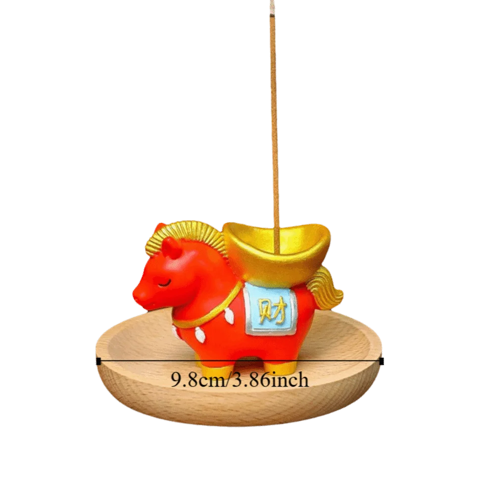 Creative Zodiac Pony Incense Burner Resin Horse Year Incense Stick Holder Pony Shape New Year Ornamental Cense Holder