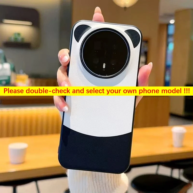 Adorable Panda Ear PU Leather Phone Case with Camera Protection