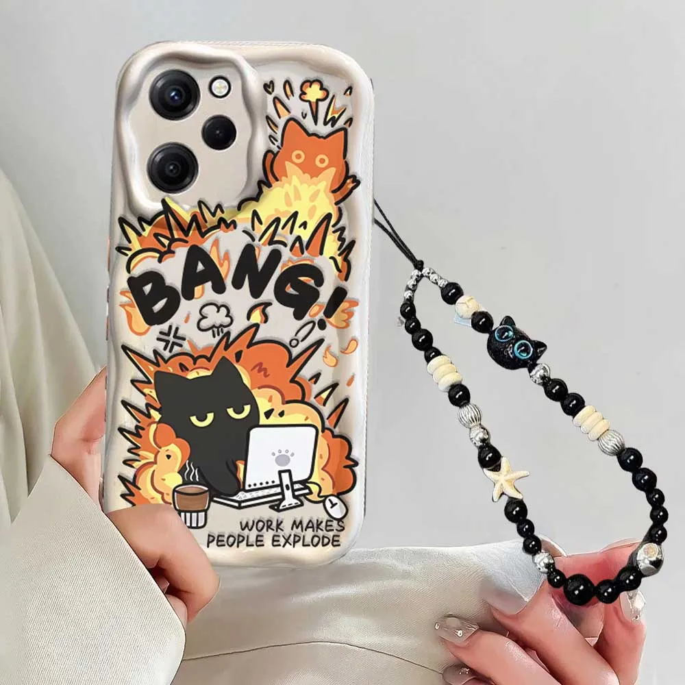 Cartoon Cat Red Apple Soft Chain Case Cover