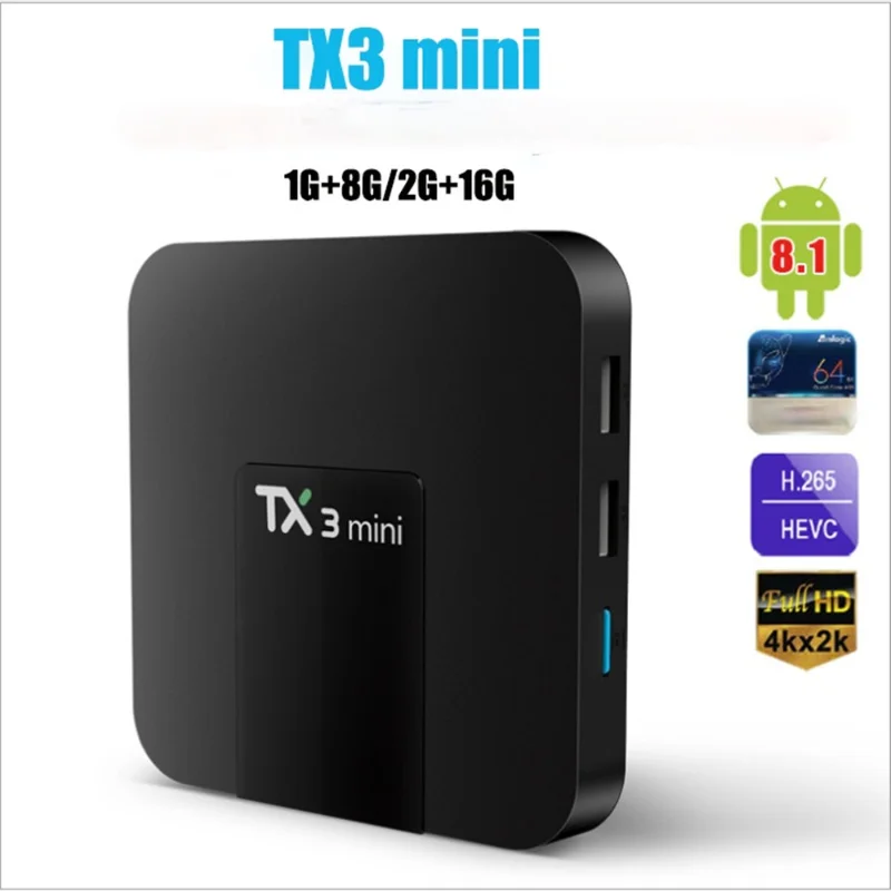 TX3 Мини Смарт ТВ-приставка Android 8 1 Amlogic S905W 1G 8G 2G 16G 4K H.265 2 4G Dual wifi телеприставка