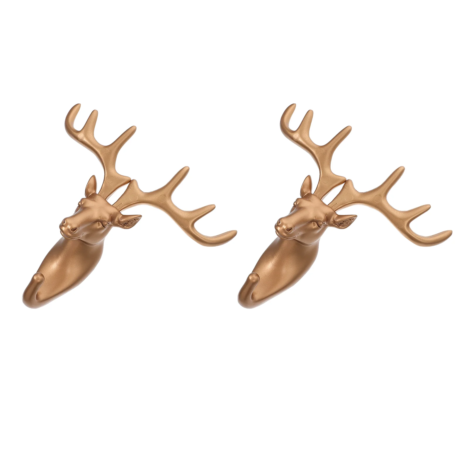 

2 Pcs Wall Decoration Deer Head Hook Child Gold Key Chain Hooks Pvc Coat and Hat