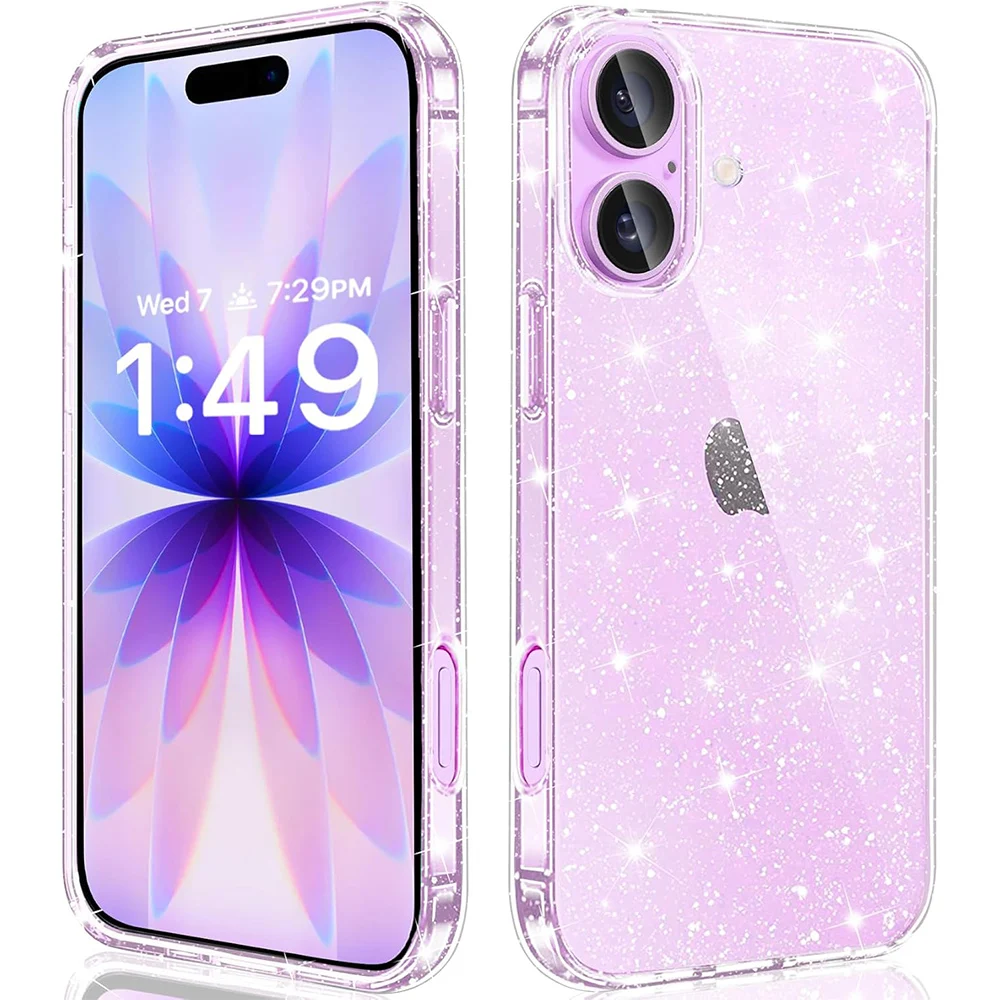 Transparent Glitter Bling Phone Cover -