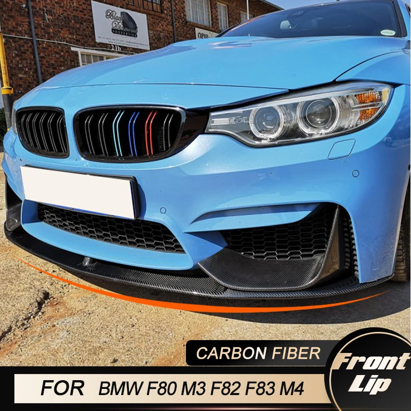 

Автомобильный передний бампер, разветвители для BMW F80 M3 F82 F83 M4 2014-2019 седан купе, гоночный передний бампер, губа из углеродного волокна