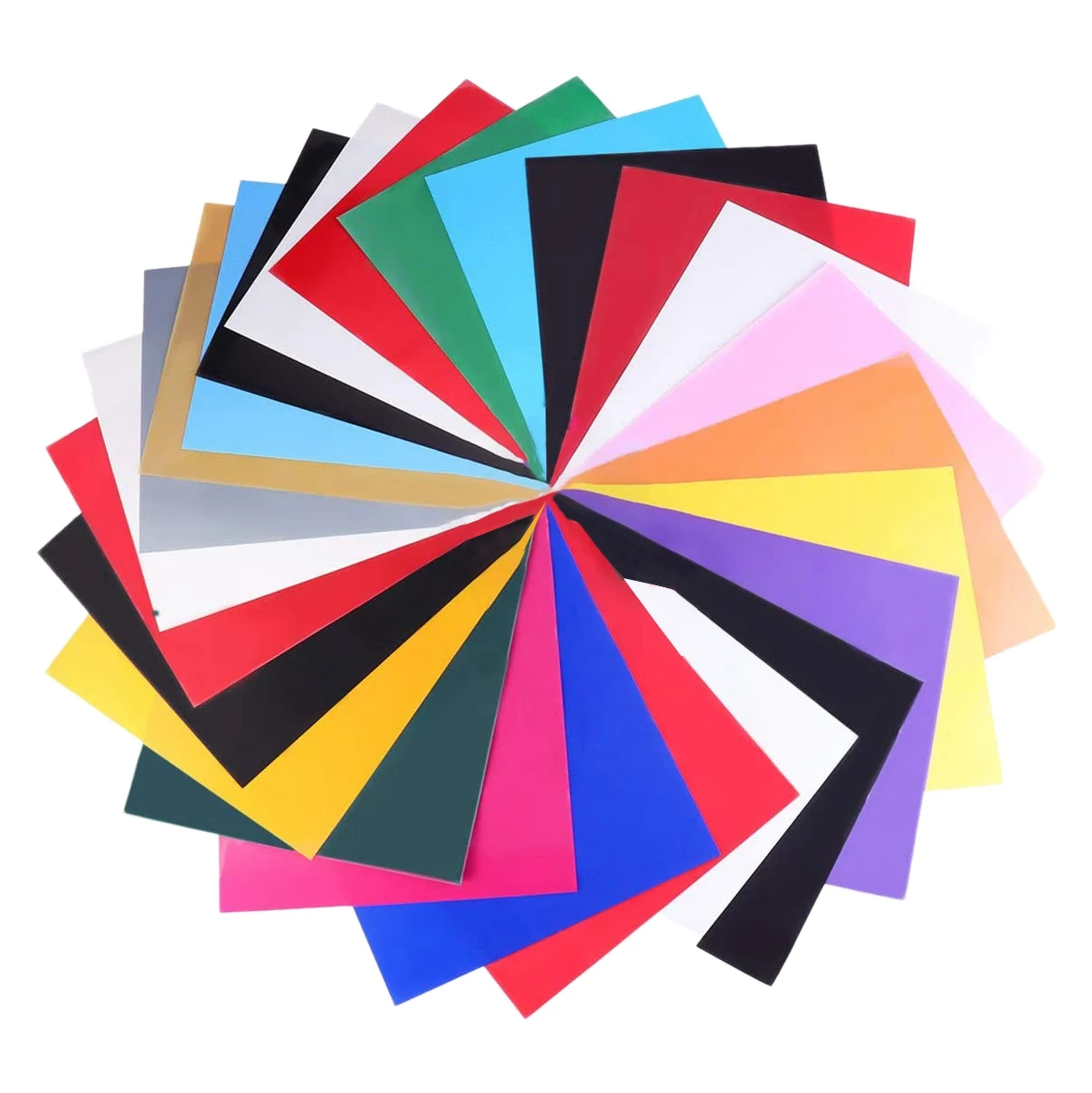 YOC-PU 열전사 비닐 25개 16색 섬유 포일 전사지 DIY 티셔츠 카메오용