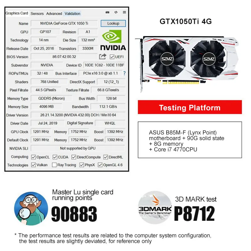 GTX1050TI Original Gaming Video Card 4GB 128Bit GDDR5 PCIE PCIE