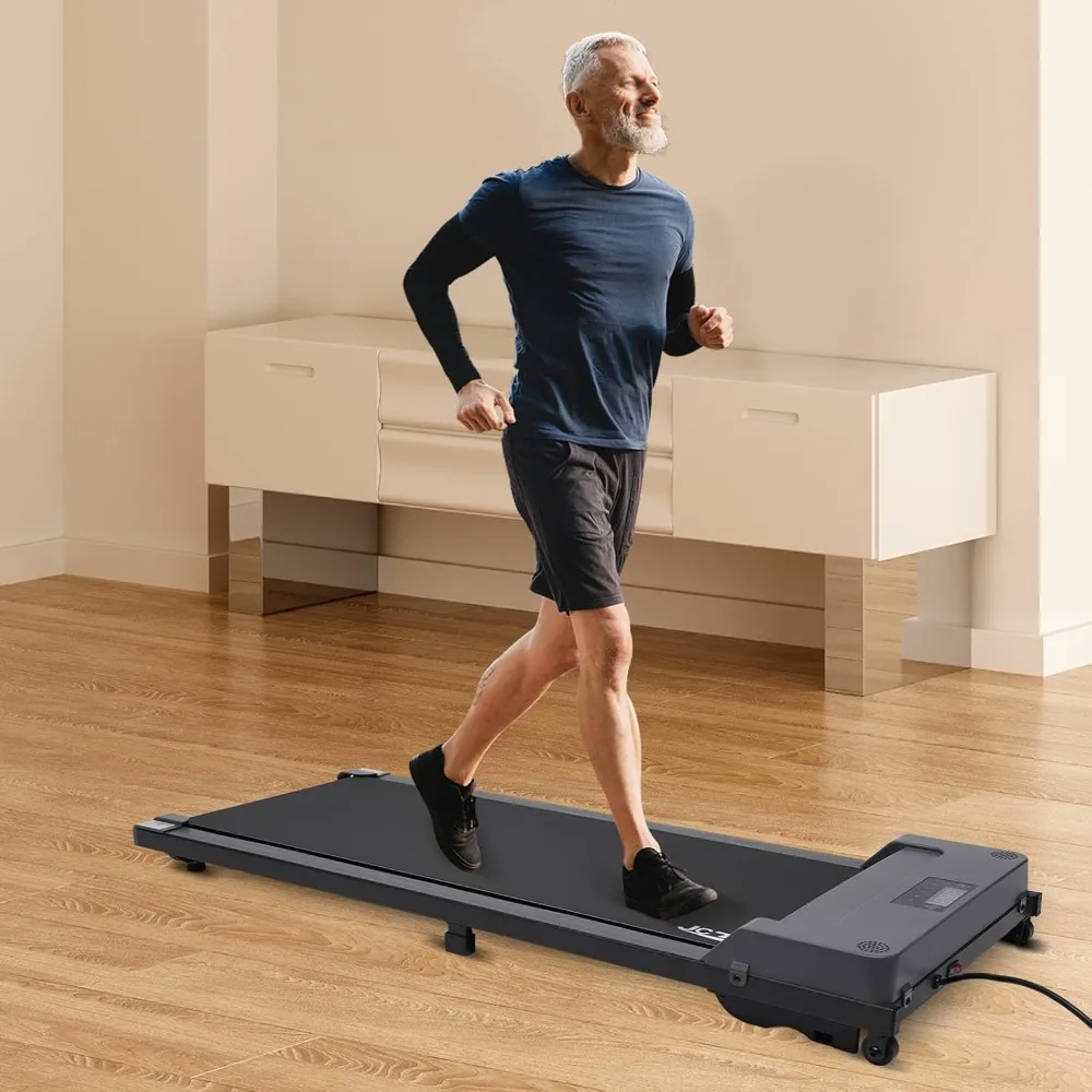1.0 HP Under Desk Electric Treadmill Portable Smart Safety Running Devicewith Blue Tooth Speaker Remote Control LED Display