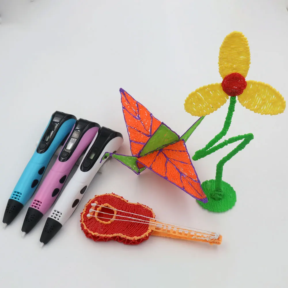 Długopis 3D dla dzieci z ekranem LED pióro do dekorowania 3D z zasilaczem PLA Filament i schowkiem dla dzieci Świąteczny prezent urodzinowy