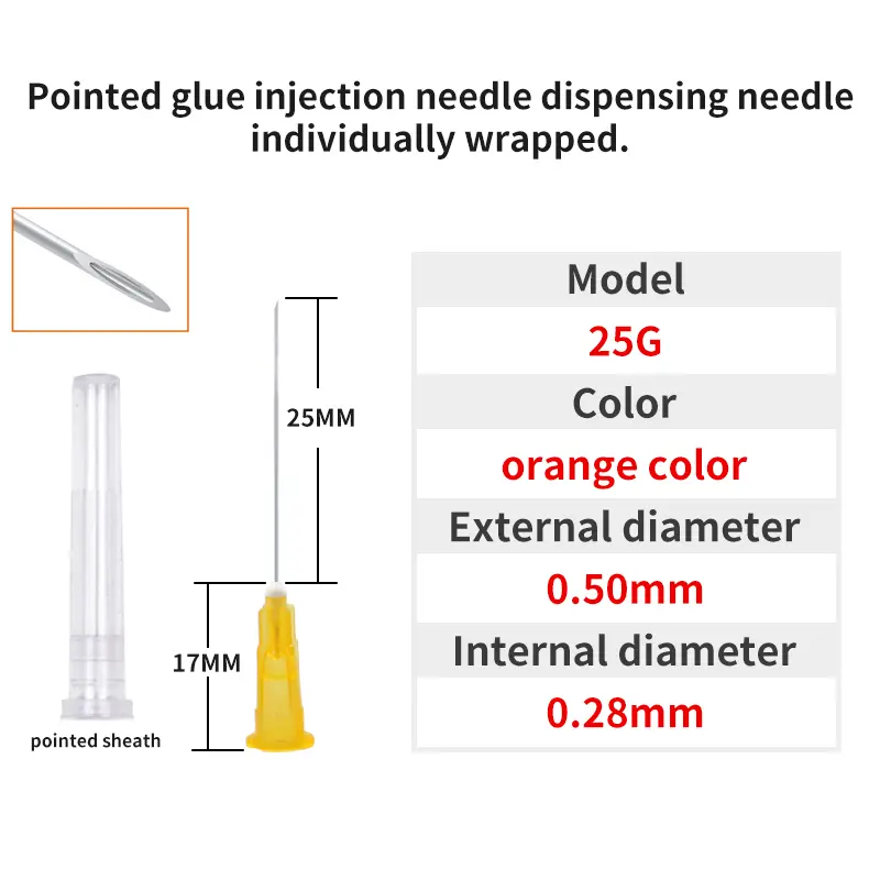 50pcs Pointed Injection Needle Dispensing Needle With Transparent Cap, Glue Tool, Individually Packaged Syringe Accessories - Image 8
