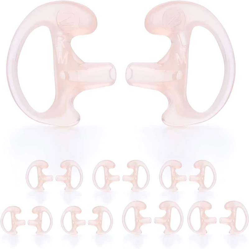 Radio Replacement Earpieces, Soft Silicone Earbud, Earplug for Walkie Talkie, Acoustic Earpiece Headset, 8 Pair
