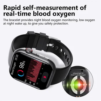 F100 Smart Watch Bluetooth Call 2.1inch Large Screen ECG HRV 24 Hrs Heart Rate Health Monitor SOS Men Women Smartwatch 3