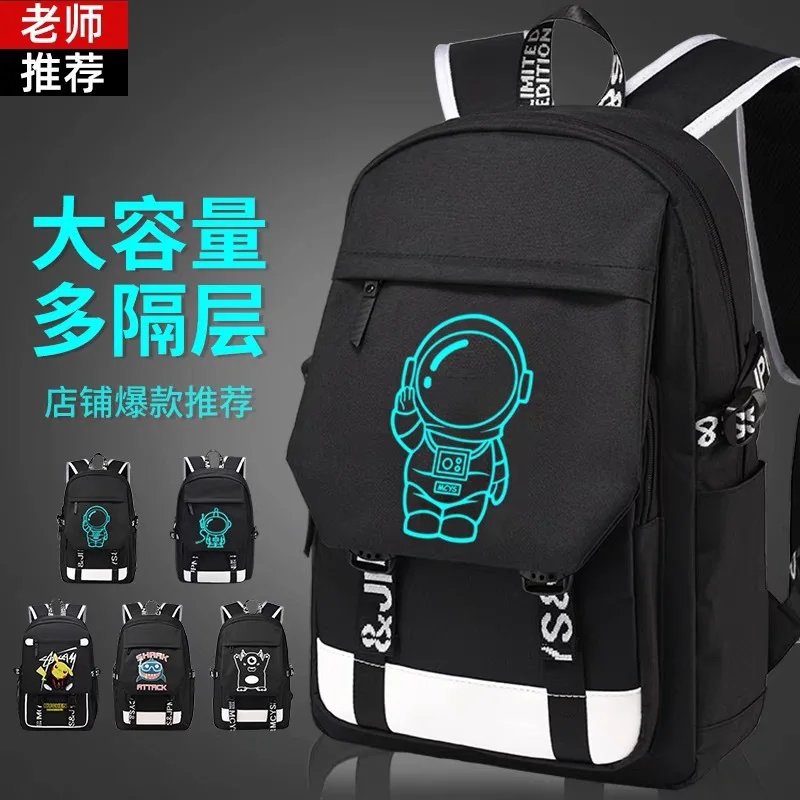 School Bag Boy Children's New Student Cartoon Backpack Grade Anime Middle School Student Backpack Tide Brand Large Capacity Bag