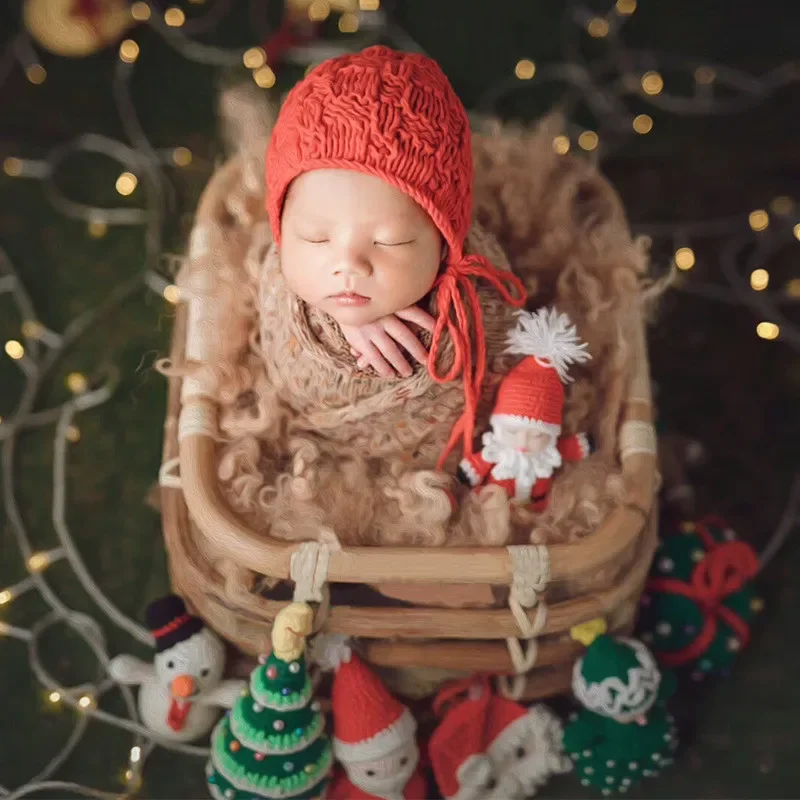 Description Picture 3 of itemNewborn Photography Props Retro Rattan Basket Photo Chair Bebe Shooting Accesories Recien Baby Girl Boy Posing Bed Background