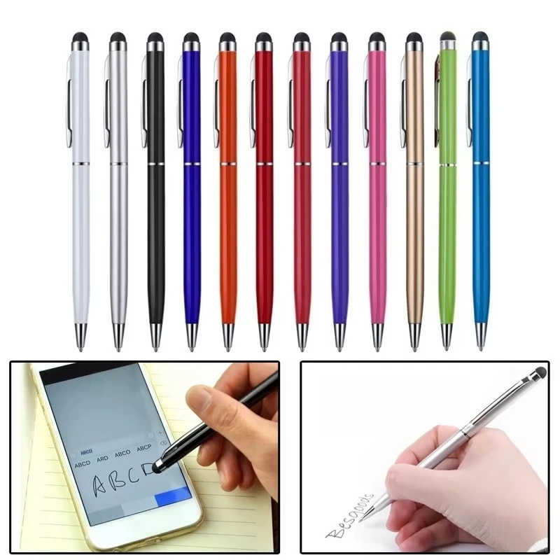 1 Pcs 2 In 1 Useful Design Tablet For Pad Smart Phone Touch Screen Stylus Pen+Ballpoint Pen Smartphone Touch Screen Stylus