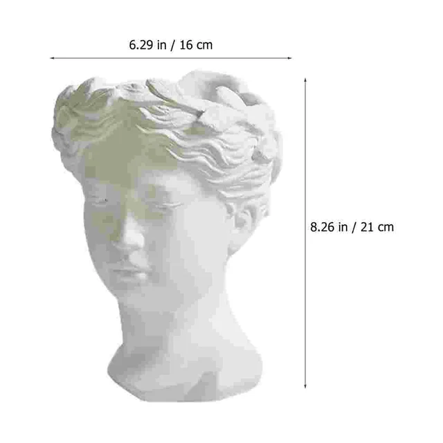 Ültetvényes Edény Fej Váza Görög Arc Virágszobor Dekoratív Bonsai Konténerszuckulens Emberi Magas Mellszobor Davidstatues - Image 3