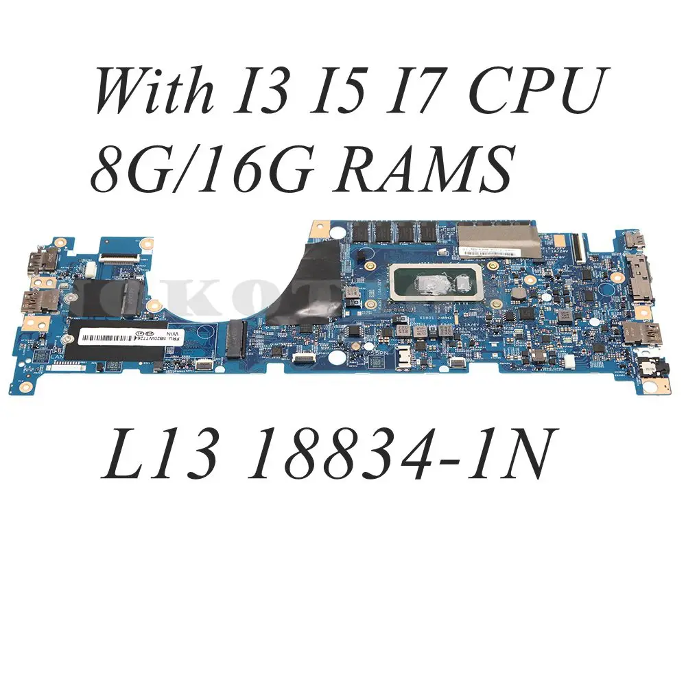 

LAR-1 MB 18834-1N 448.0HK04.001N For Lenovo ThinkPad Yoga L13 PC Motherborad With I3 I5 I7 CPU 8G/16G RAM