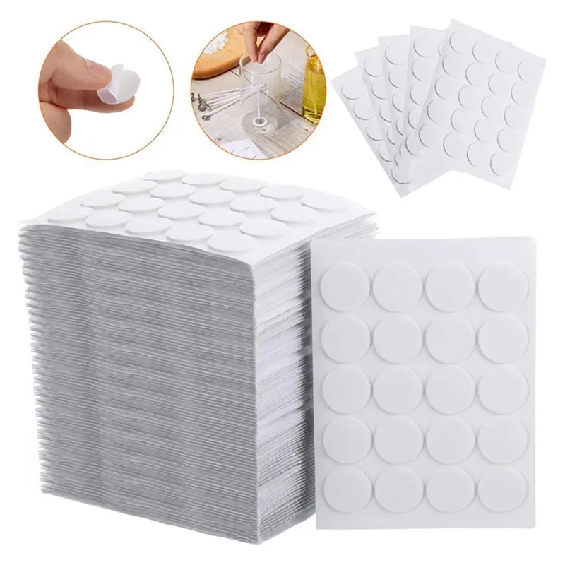 Candle Wick Stickers Candle Making Double-sided Round Sticker for Wax Fixed DIY Making Supplies 100pcs 15mm