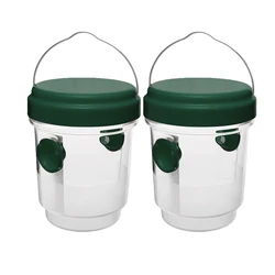 Large Reusable Waterproof Wasp and Hornet Trap for Indoor and Outdoor Pest Control (Green - 2pcs)