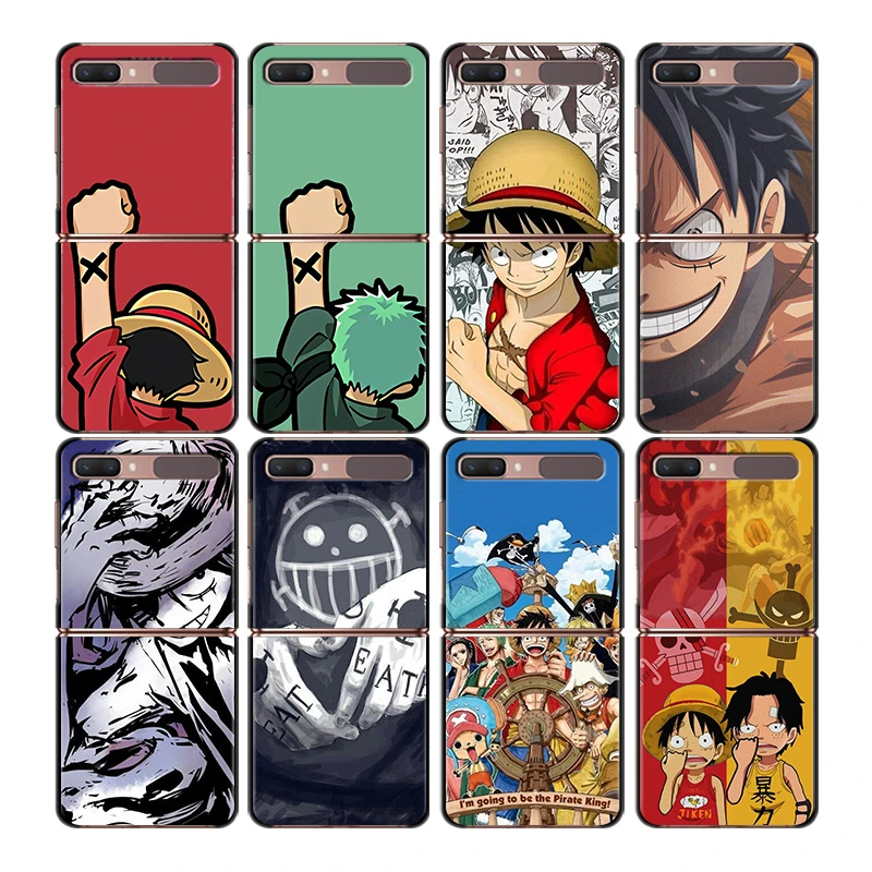 z flip3 cover Shockproof fashion mobile hard shell Cover One Piece Luffy For Samsung Galaxy Z Flip 3 5G Black Fundas Phone Case galaxy flip3 case