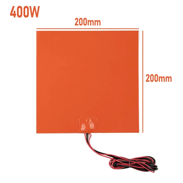 200 Mm X 400W Ntc 100K Szilikon Fűtőszőnyeg Pad A Nyomtató Fűtött Ágy Fűtés Nagy Teljesítményű Fűtőpad Szerszám