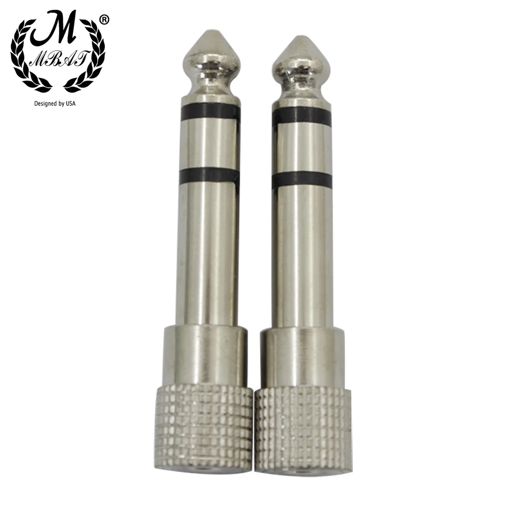 

M MBAT 2Pcs 6.5MM Jack To 3.5MM Plug Connector Amplifier Audio Adapter Audio Connector Converter Musical Instrument Accessories