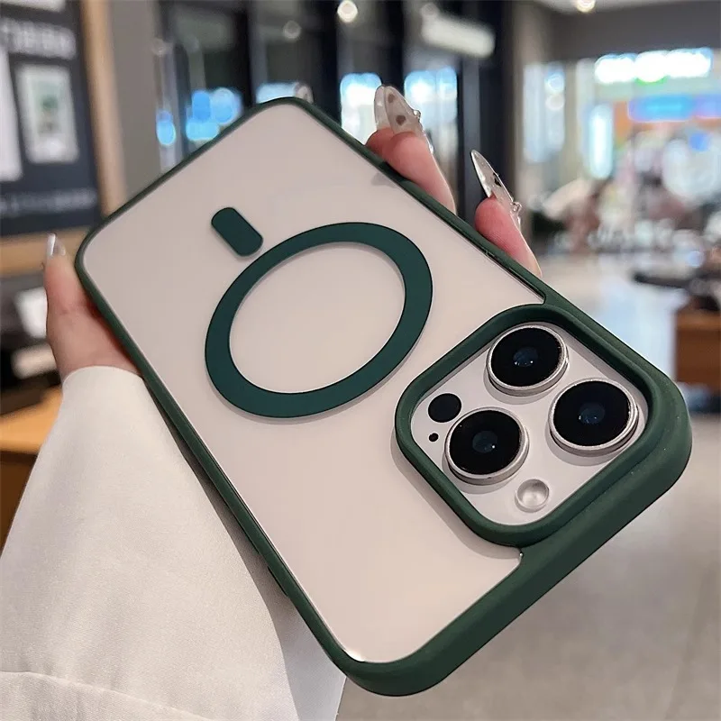 Clear Acrylic Magnetic Wireless Charging Phone Case with MagSafe Compatibility